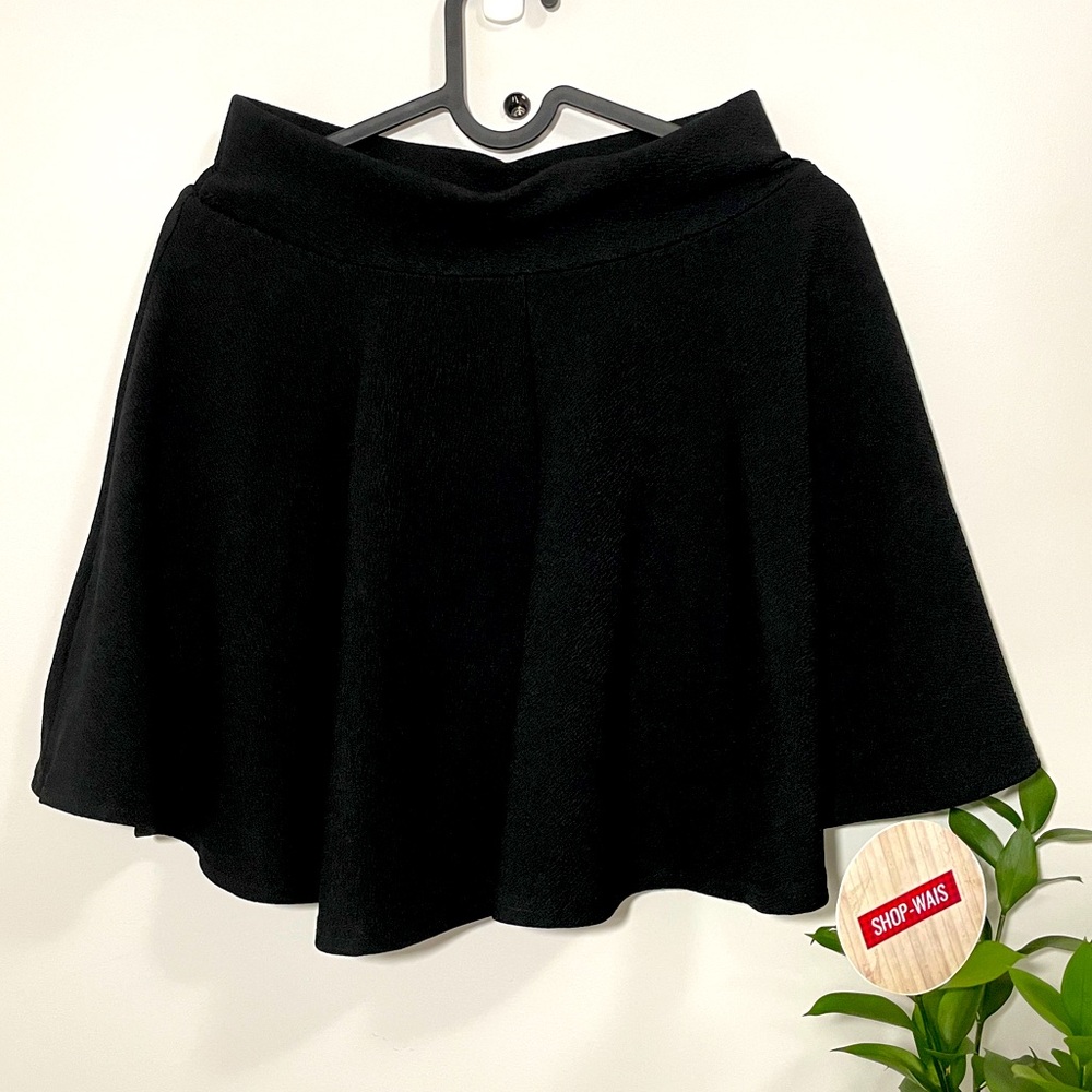 Mini Skater Skirt wit DJT Women's Basic Versatile Stretchy Flared Pleated